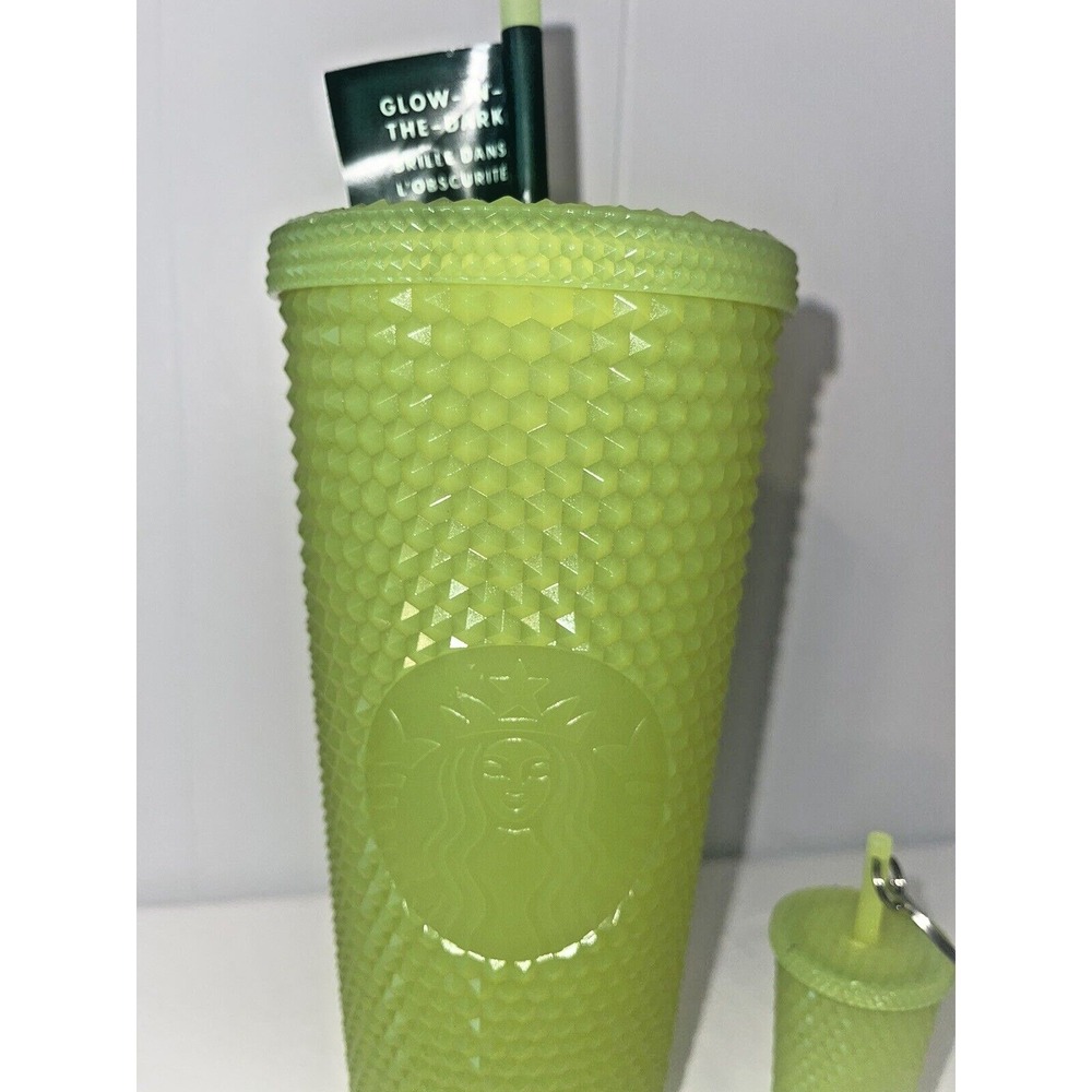 Starbucks Halloween Glow-in-Dark Lemongrass Studded Tumbler Venti w/ Keychain - Picture 2 of 9